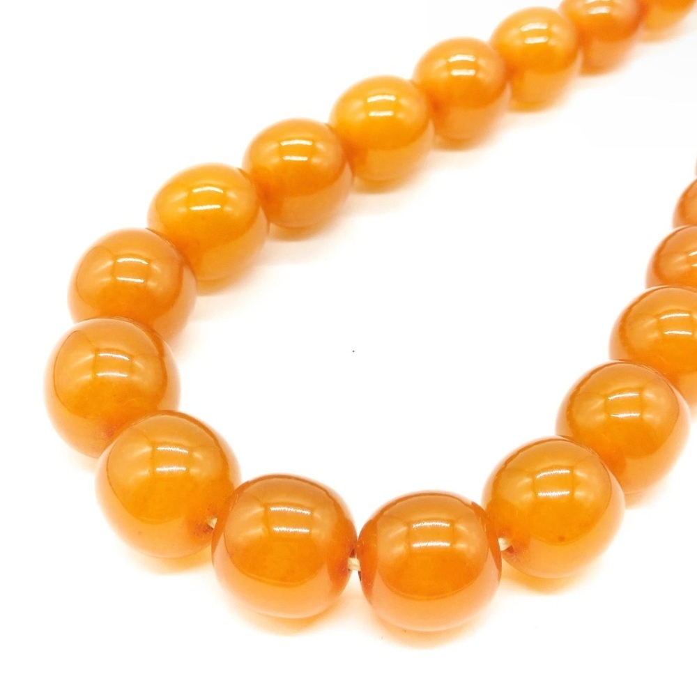 Vintage Graduated 35.1gram Amber 15.7in Necklace Barrel Clasp